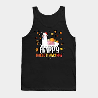 Happy Hallothanksmas / Cute Llama Happy Hallothanksmas Tank Top